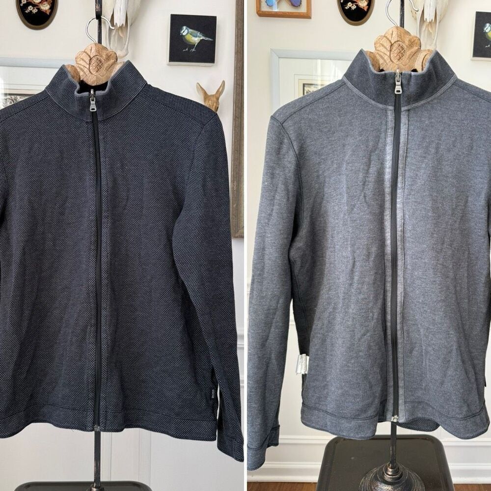 BOSS Hugo Boss Reversible Full Zip Cardigan Grey L